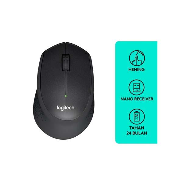 MOUSE LOGITECH WIRELES M331 SILENT (BLACK)