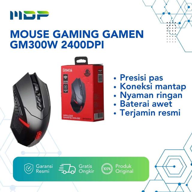 MOUSE GAMING GAMEN GM300W 2400DPI