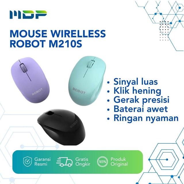 MOUSE WIRELLESS ROBOT M210S (BLACK,PURPLE,GREEN)K