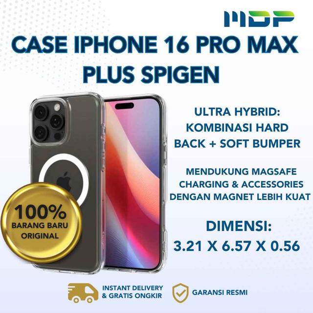 CASE IPHONE 16 PRO MAX PLUS SPIGEN ULTRA HYBRID MAGFIT MAGSAFE CLEAR WHITE (8809971229340)