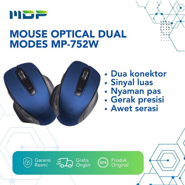 MOUSE OPTICAL WIRELESS MICROPACK DUAL MODES MP-752W