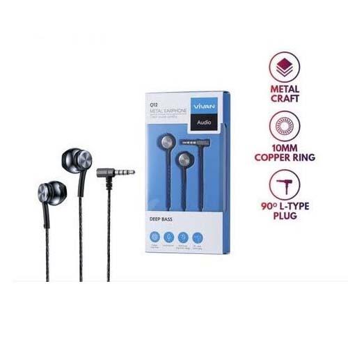 HEADSET VIVAN WIRE EARPHONE Q12 GREY
