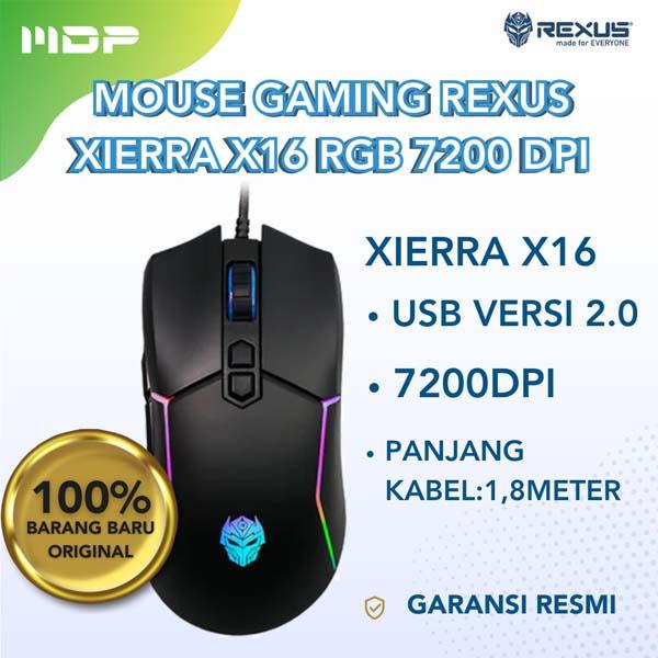 MOUSE GAMING REXUS XIERRA X16 RGB 7200 DPI (BLACK)