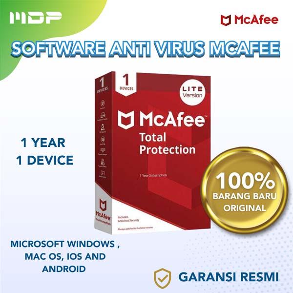 SOFTWARE MCAFEE TOTAL PROTECTION 1DEVICE 1 YEAR LITE VERSION