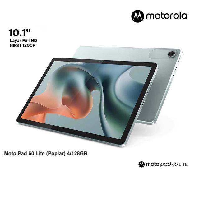 TABLET MOTOROLA MOTOPAD LITE POPLAR (ZAGK0000ID) : MEDIATEK HELLO G85,4GB LPDDR4X,128GB SSD,10.1"WUXGA