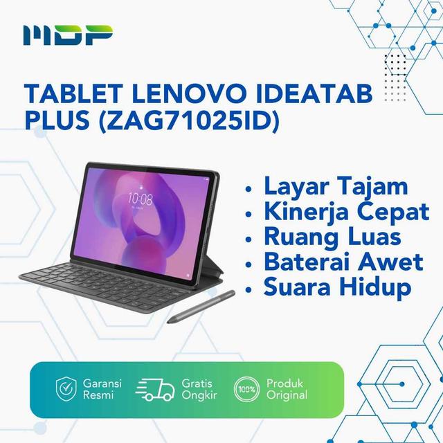 TABLET LENOVO IDEATAB PLUS  (ZAG71025ID) CLOUD GREY : MEDIATEK DIMENSITY 6400, 8/128GB,12.1" 2.5K IPS,ANDROID 15,1 YEAR WARRANTY,PEN + KEYBOARD 