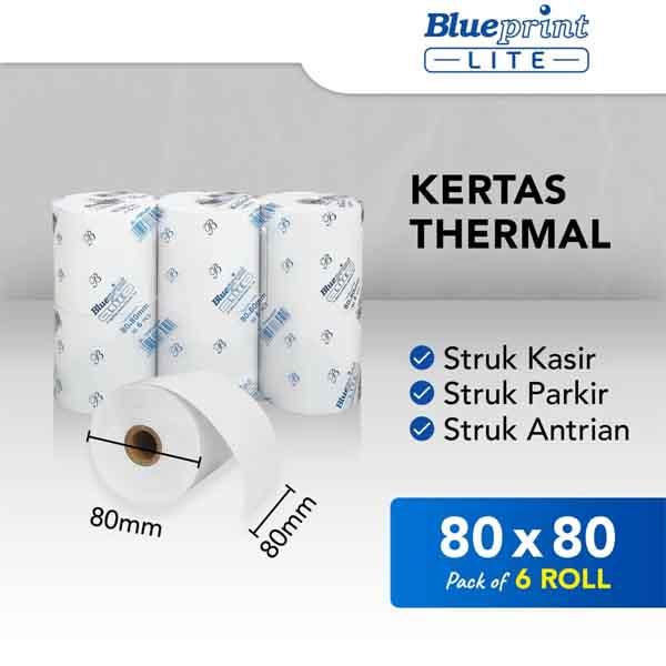 KERTAS THERMAL BLUEPRINT PAPER ROLL BP-TP80X80P LITE (ISI PACK 6)