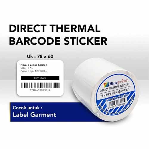 STIKER LABEL BLUEPRINT 78X60MMX1LINE @400PCS FOR THERMAL LABEL PRINTER (BP-DTS78601) DIRECT THERMAL