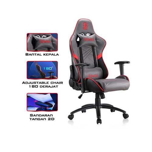 GAMING CHAIR GAMEN EMPIRE GREY+RED