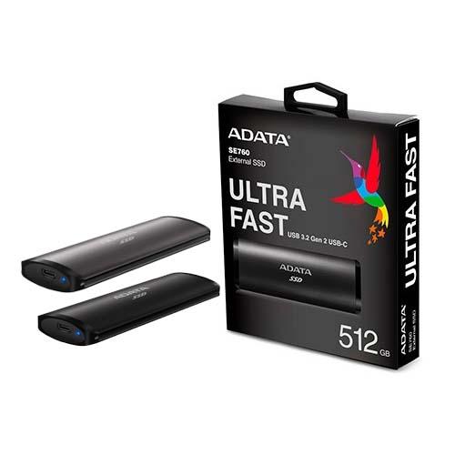 SSD EXTERNAL ADATA 512GB SE760 U32G2 (ASE760-512GU32G2-CBK)