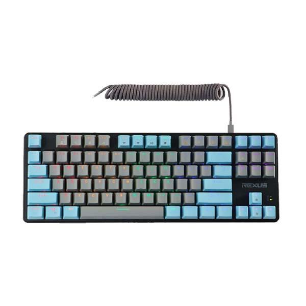 KEYBOARD GAMING REXUS MECHANICAL MX5.2 GREY-BLUE 03 KEYCAPS RED SWITCH 