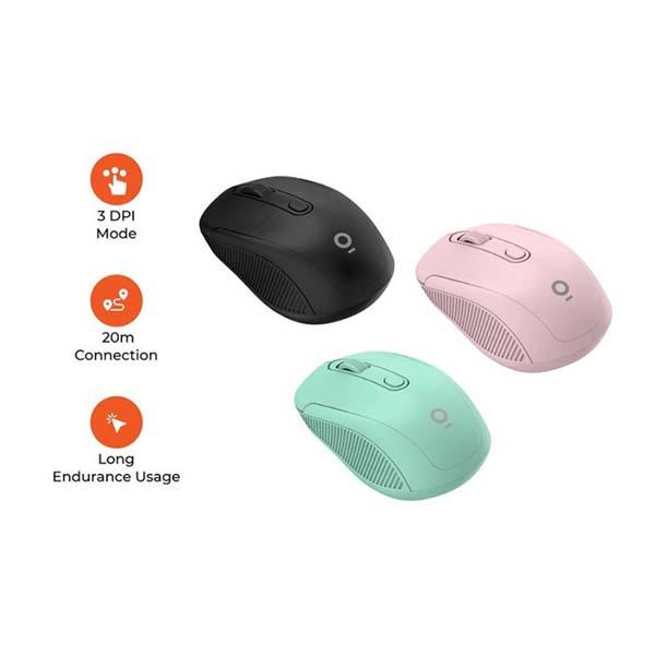 MOUSE COMFORTABLE WIRELESS OLIKE M2 BLACK/BLUE/PINK