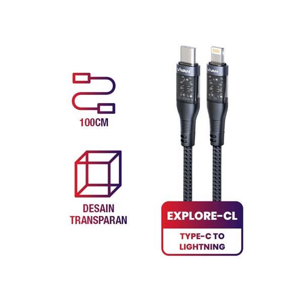 VIVAN DATA CABLE EXPLORE-CL 27W 100CM 2IN1 TYPE-C TO TYPE LIGHTNING DATA CABLE