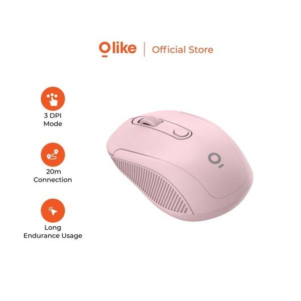 OLIKE COMFORTABLE & ACCURATE 2.4 GHZ WIRELESS OPTICAL MOUSE M2 PINK