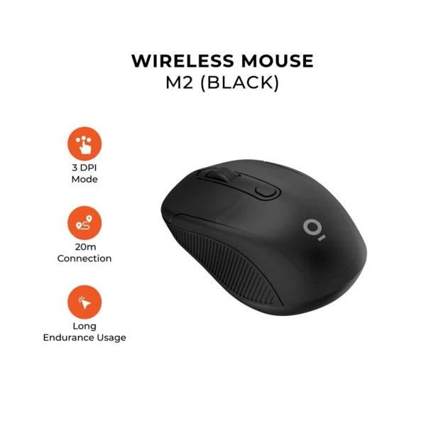 OLIKE COMFORTABLE & ACCURATE 2.4 GHZ WIRELESS OPTICAL MOUSE M2 BLACK