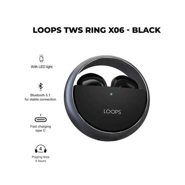 LOOPS TRUE WIRELESS STEREO RING X06 BLACK