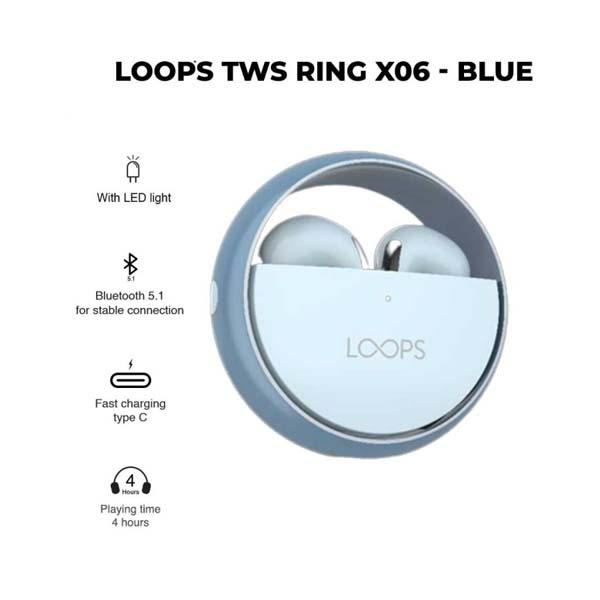 LOOPS TRUE WIRELESS STEREO RING X06 BLUE