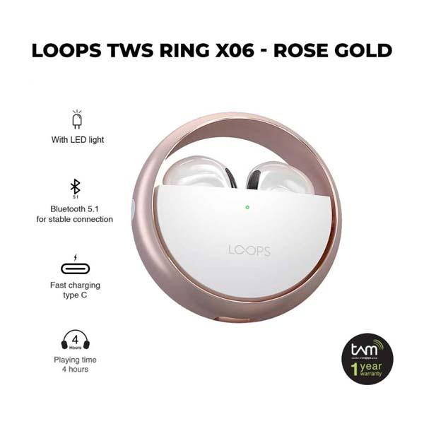 LOOPS TRUE WIRELESS STEREO RING X06 ROSE GOLD