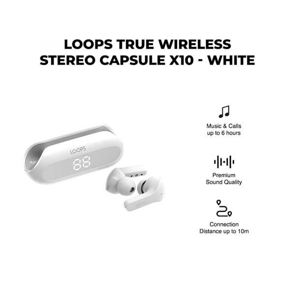 LOOPS TRUE WIRELESS STEREO CAPSULE X10 WHITE